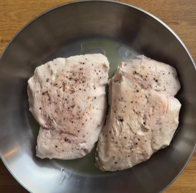 Step 2.1: If pan-frying, cook chicken on medium-high heat for ~8 minutes per side until golden and the internal temperature reaches 67°C