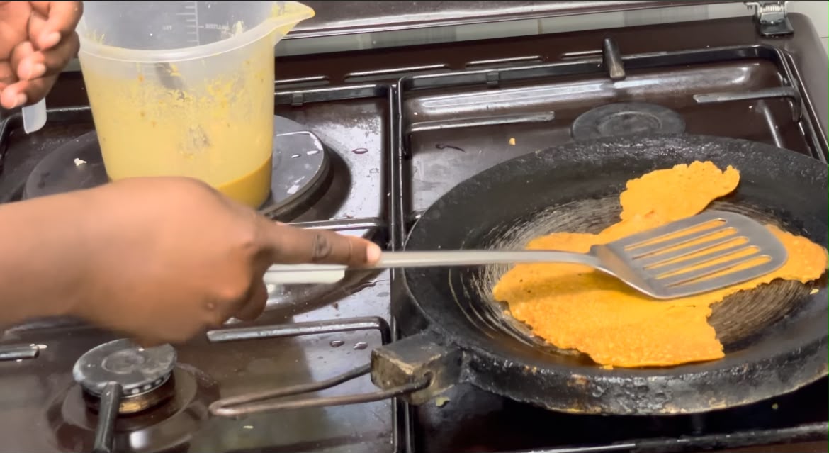 Step 1.1: Flip carefully and cook for another 2-3 minutes until both sides are golden and the pancakes are fully cooked