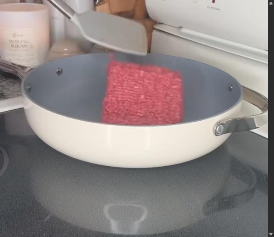 Step 3.1: Heat a pan over medium heat and brown ground beef, draining excess grease if necessary