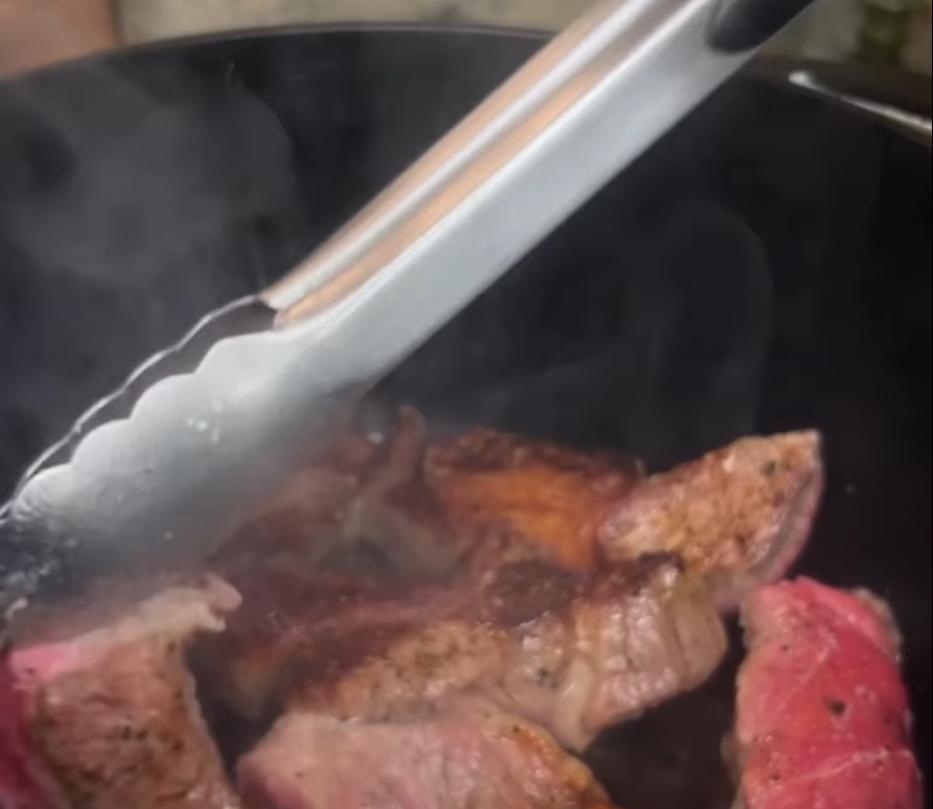 Step 1.1: Heat olive oil over medium-high heat in a dutch oven and sear both sides of ribs until a brown crust forms