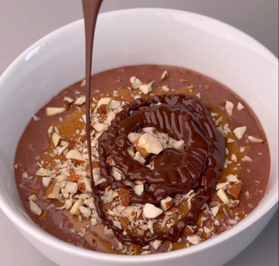 Step 1.1: Melt the dark chocolate and pour it over the top, spreading it into an even layer