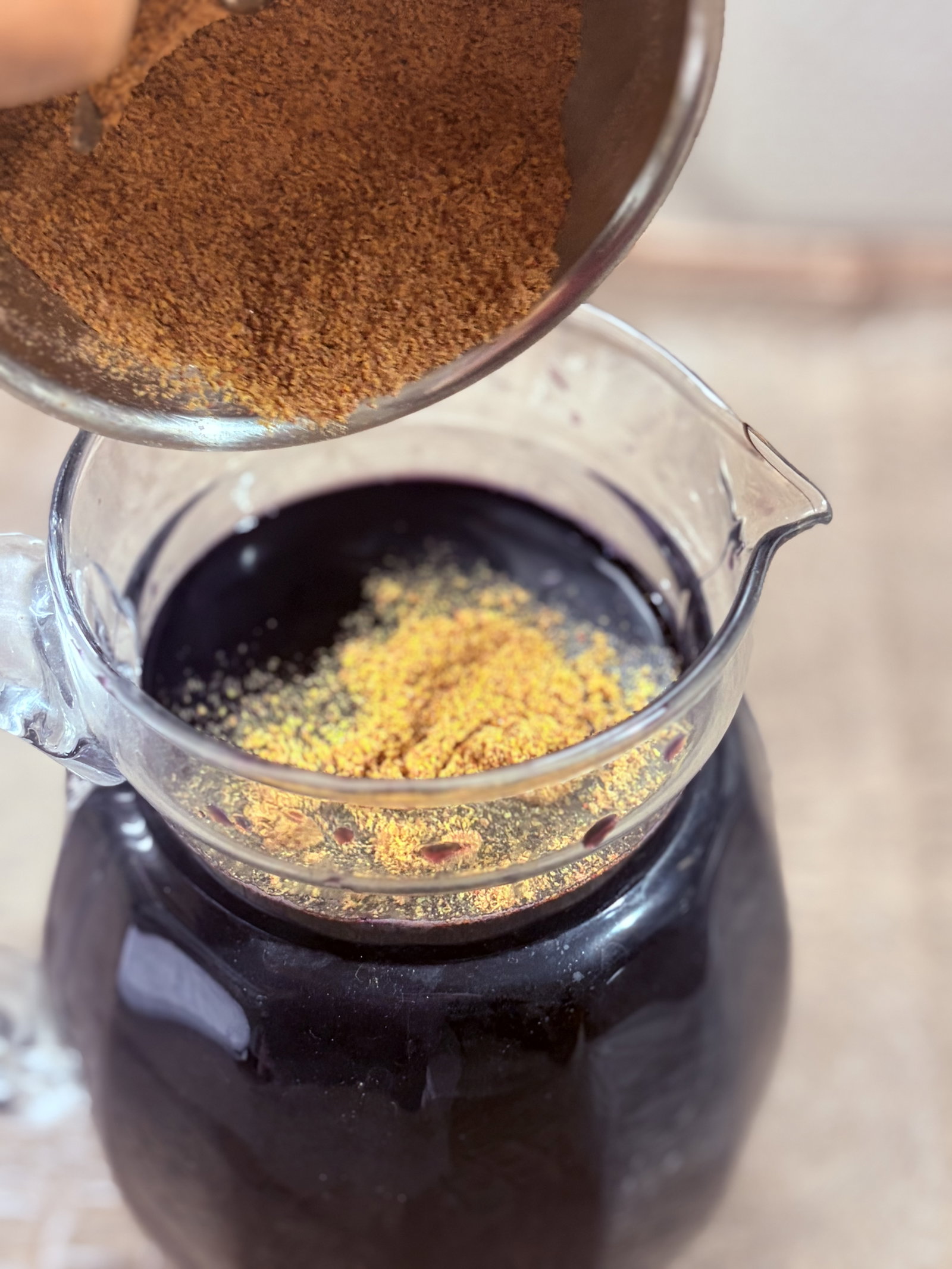 Step 3.1: Add the prepared spice mix and jaggery