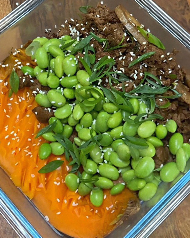 Teriyaki Beef Sweet Potato Bowl with Edamame recipe