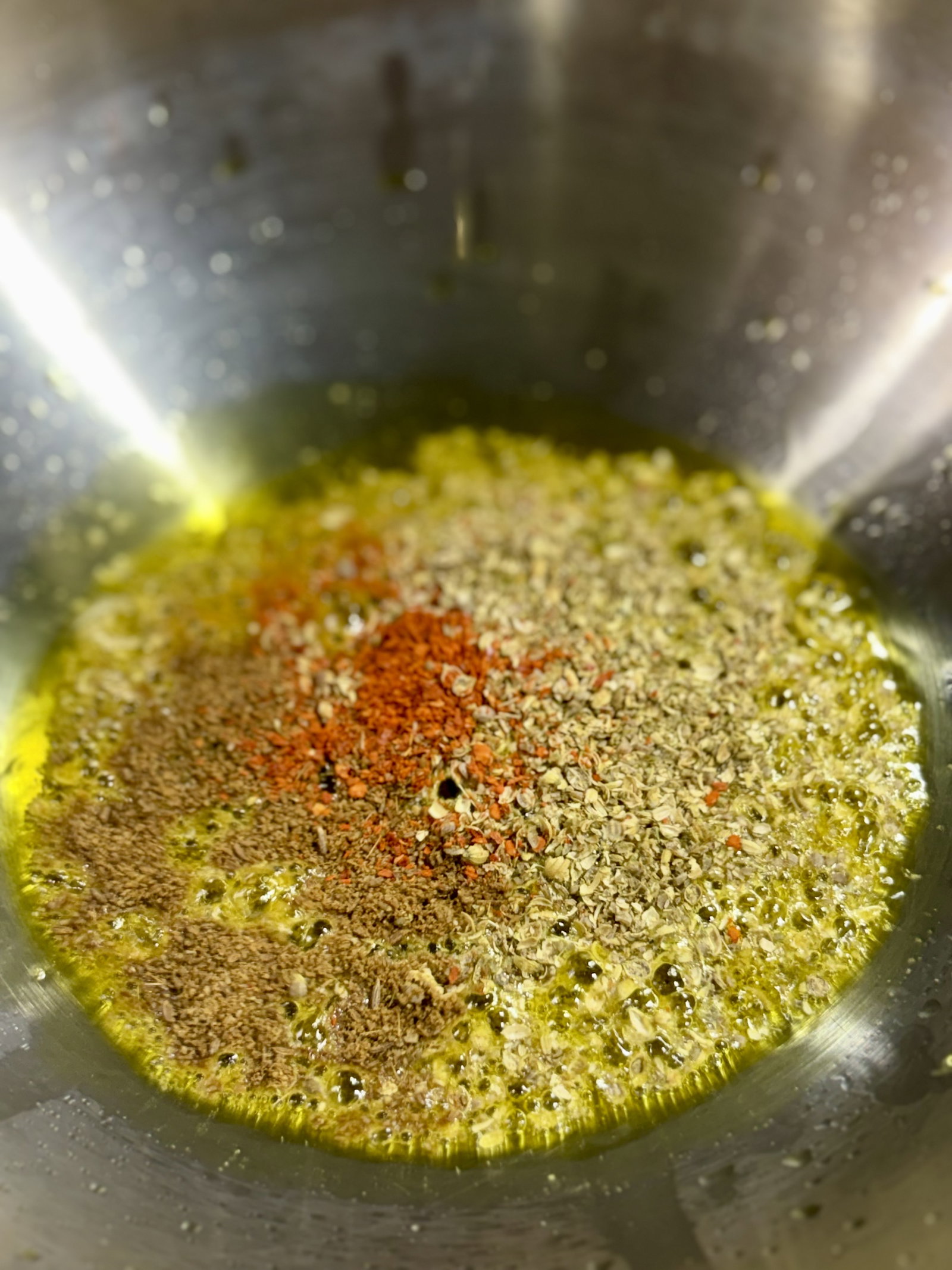 Step 3.1: Add pounded coriander seeds