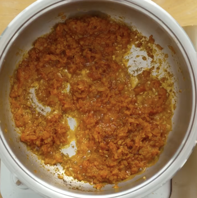 Step 1.1: Heat oil in a pot and gently sauté the onion, garlic, and ginger until fragrant