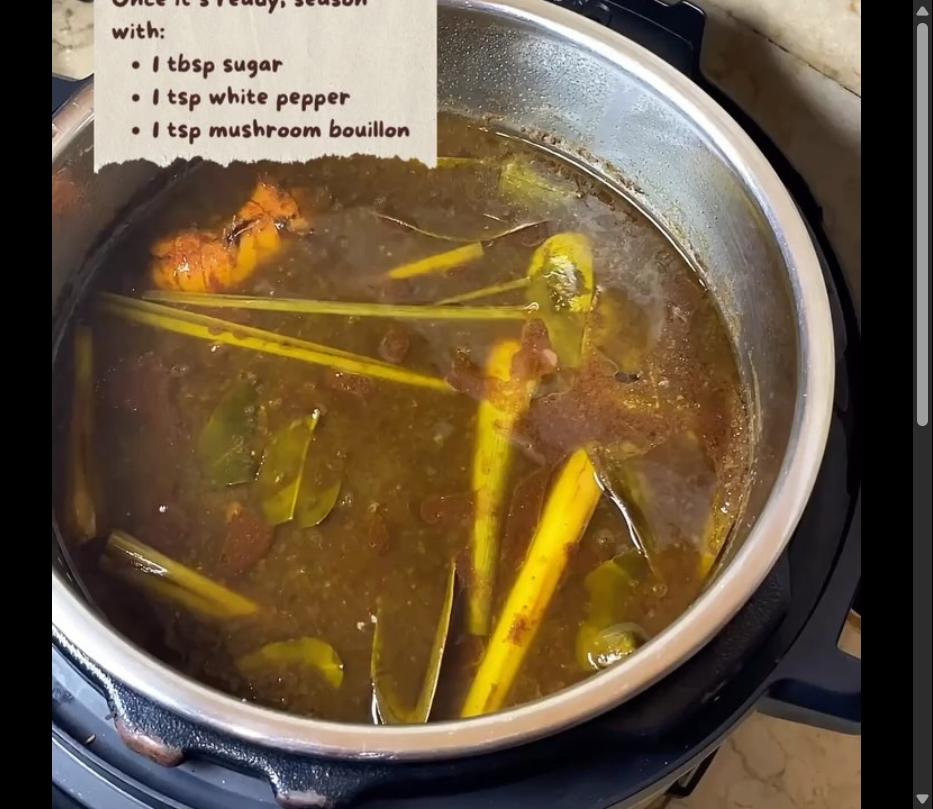 Step 2.1: Season the soup with sugar, white pepper, and mushroom bouillon