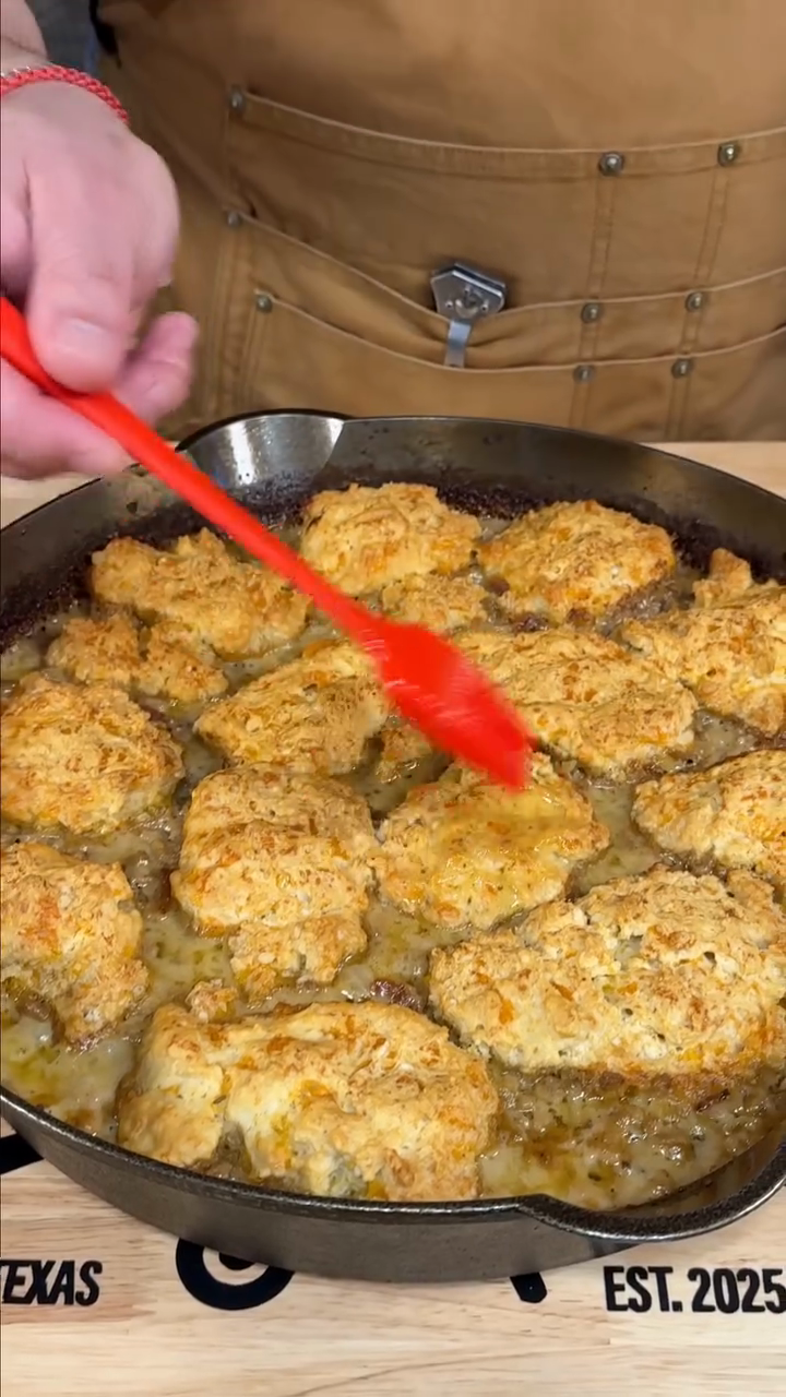 Step 4.1: Mix the garlic herb butter packet according to package directions and brush generously over the hot biscuits