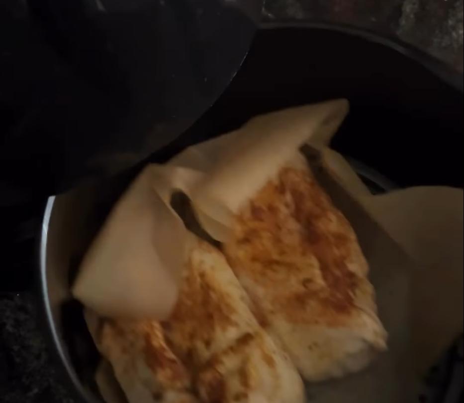 Step 1.1: Cook the chicken for 10 minutes at 180 C, then flip and cook for another 10 minutes, or until the internal temperature reaches 74 C