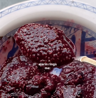 Step 2.1: Microwave blueberries with chia seeds, honey, and a little water for 1–2 minutes, then let it thicken