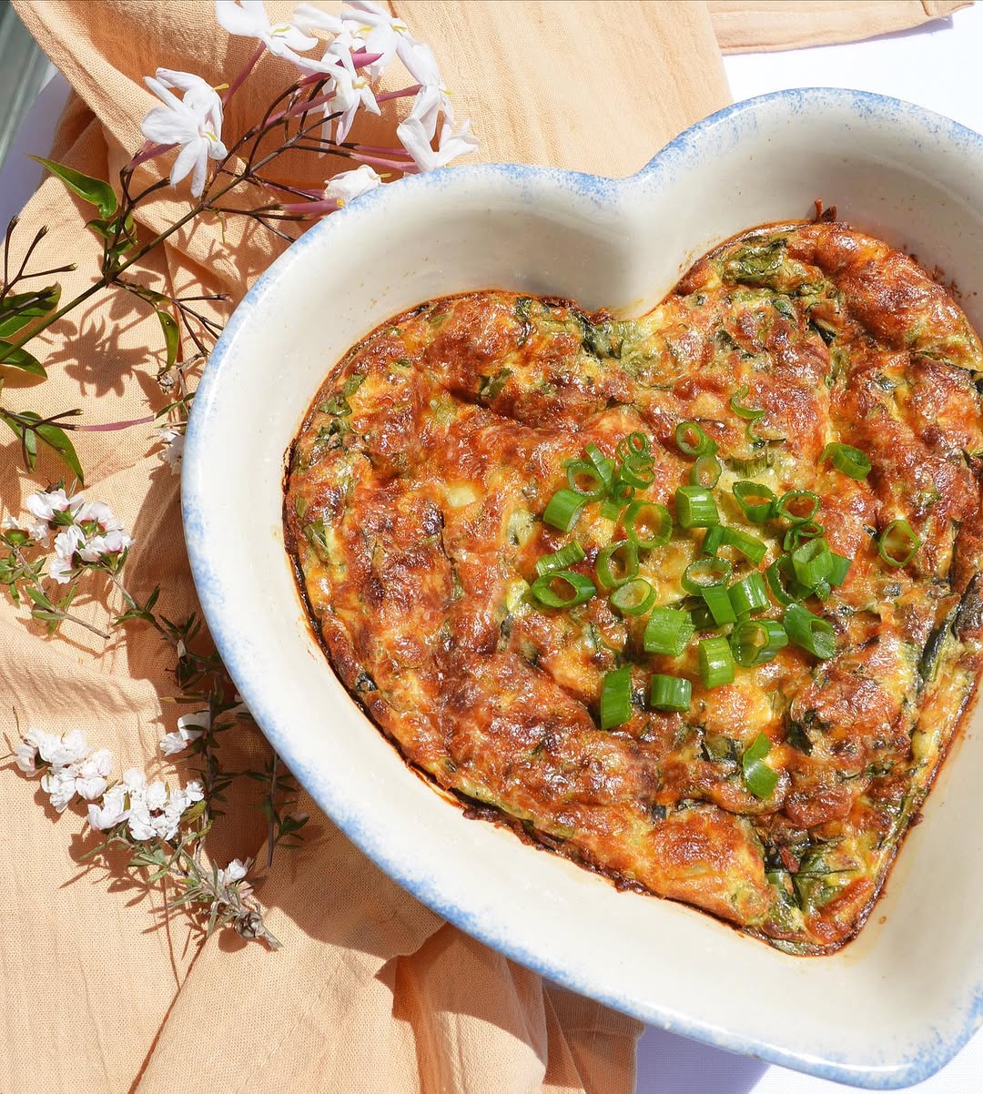 Bacon, Spinach, and Mozzarella Frittata recipe