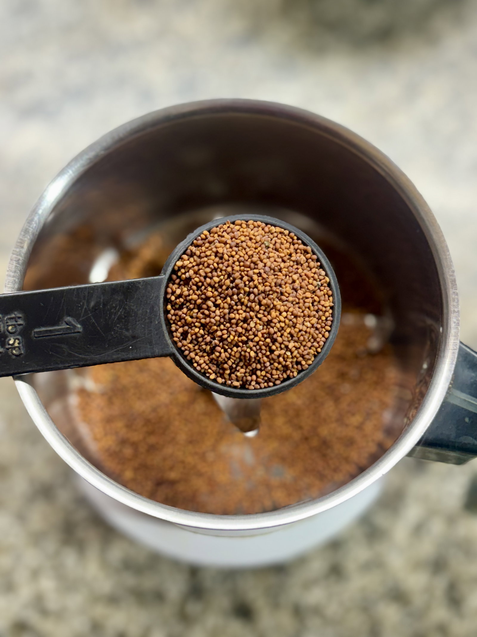 Step 1.1: Grind the mustard seeds to a fine powder