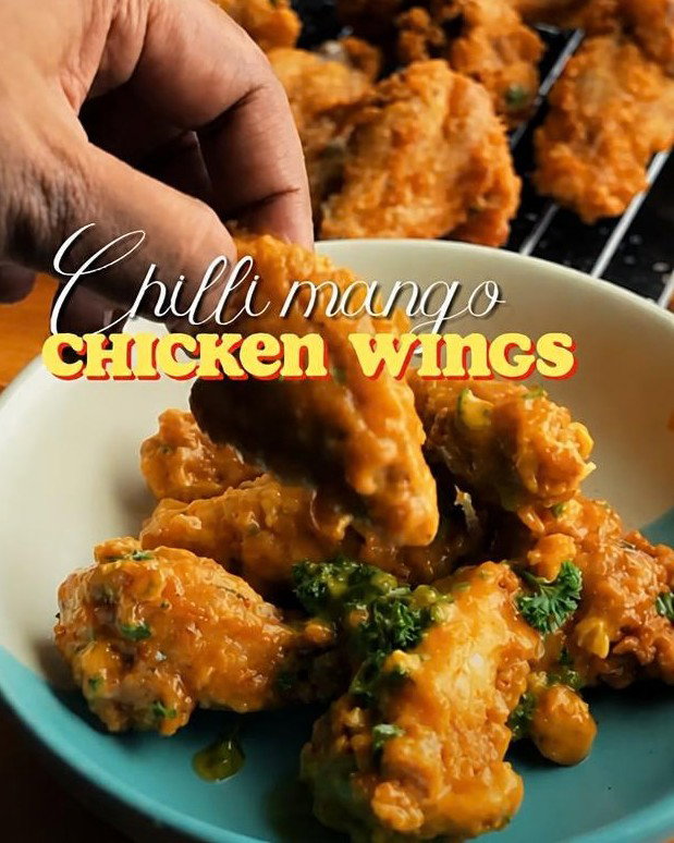 Sticky Mango Chicken Wings recipe
