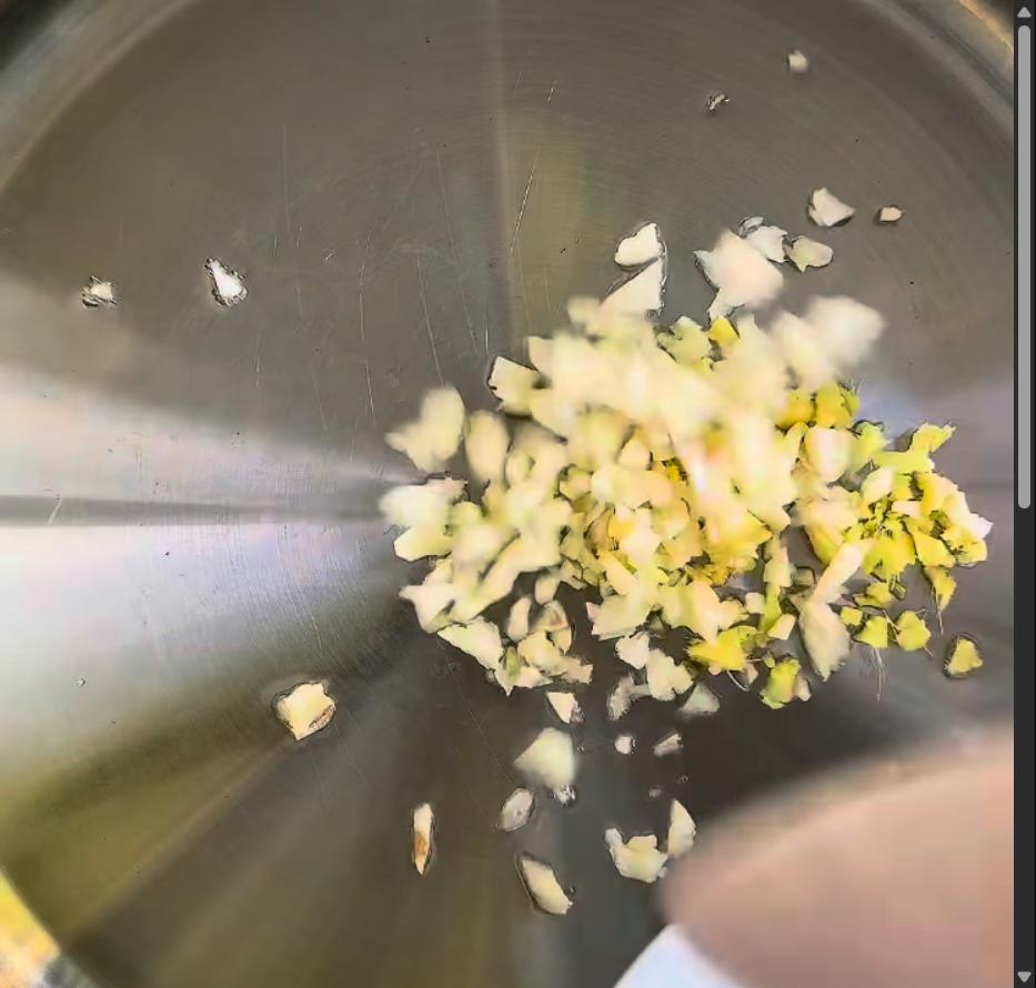 Step 1.1: Sauté garlic, ginger, and green scallions for 2-3 minutes, stirring often until fragrant