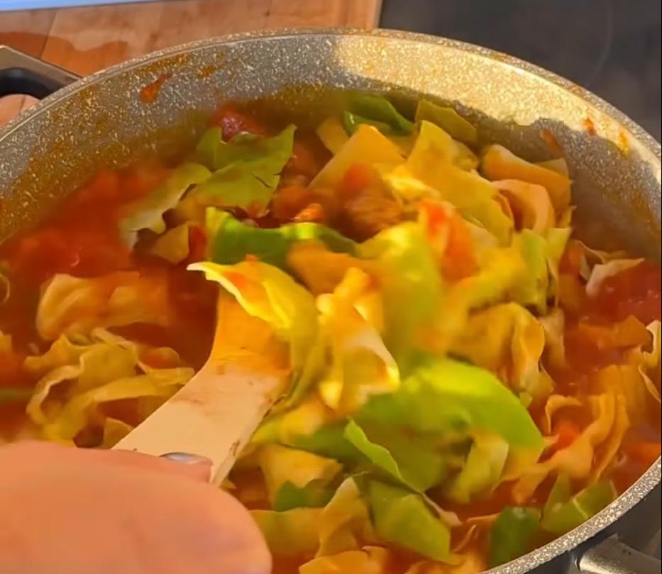 Step 1.1: Remove the lid, add the potatoes and cabbage, and cook for another 15 minutes or until the potatoes are tender