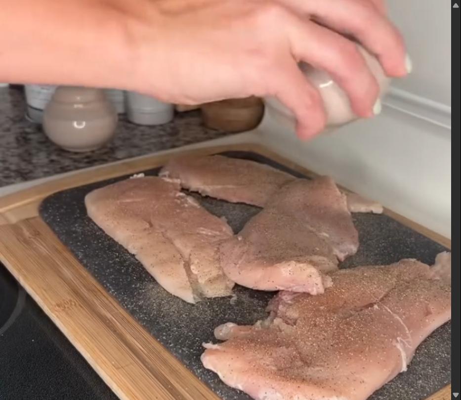 Step 1.1: Season both sides of the chicken with salt and pepper
