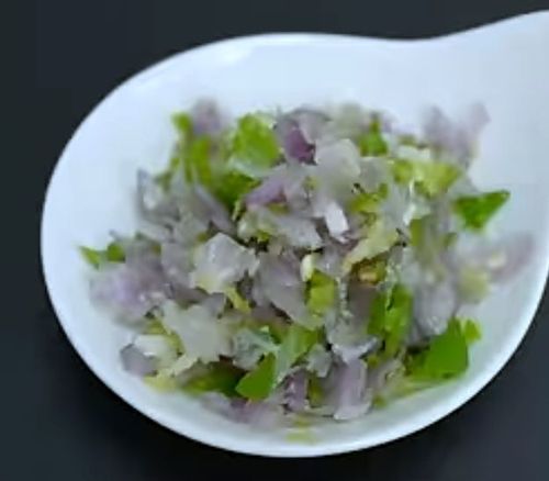 Step 1.1: Crush the shallots, garlic, and green chilli