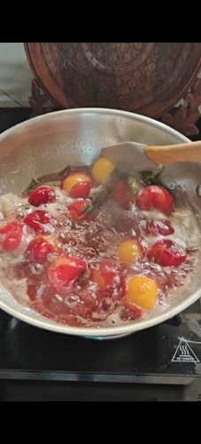 Step 1.1: Boil the mixture until the plums are soft and mushy