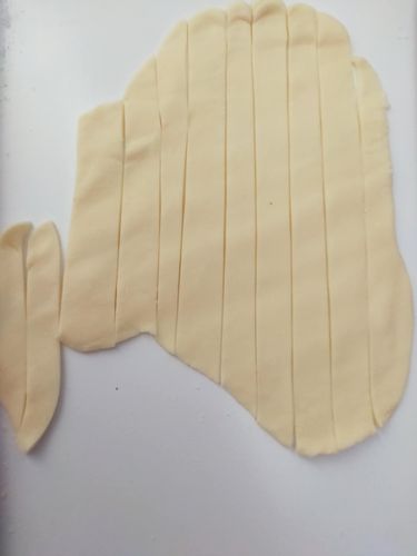Step 1.1: Make your noodles using a pasta machine or flatten the dough by using a rolling pin and board then cut the into your desired shapes