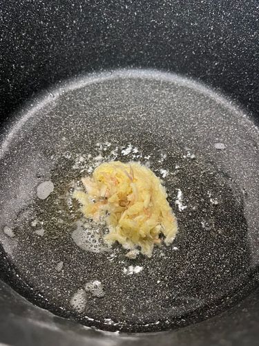 Step 3.2: Once the butter melts, add freshly ground ginger-garlic paste and sauté until the raw smell disappears