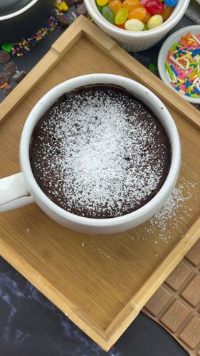 Step 1.1: Dust with powdered sugar while warm and enjoy straight from the mug