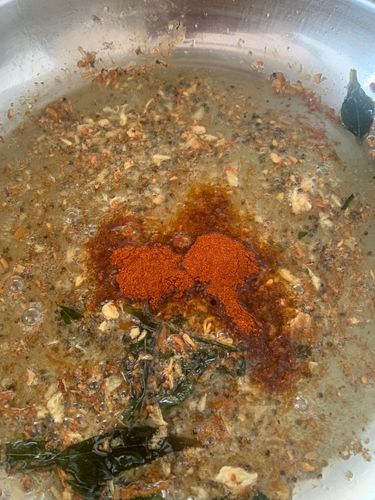 Step 6.1: Add Kashmiri chilli powder and ground spice masala