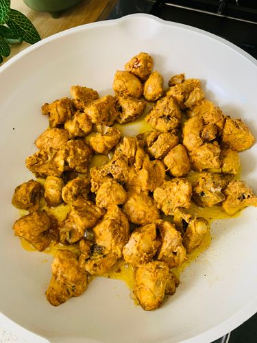 Step 3.1: Heat 2 tablespoons of oil in a skillet over high heat