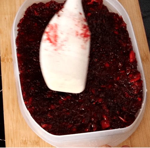 Step 1.1: Transfer the mixture to a greased tray or plate